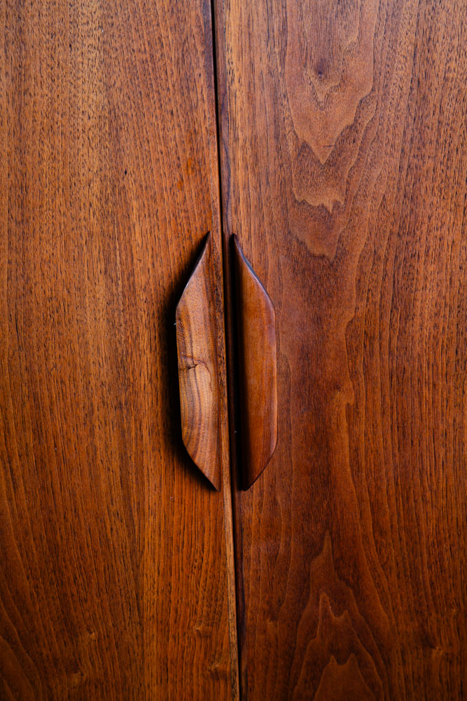 Mid Century Modern Armoire Wardrobe Doors Closet Solid Walnut Vintage Danish Bar - Image 7