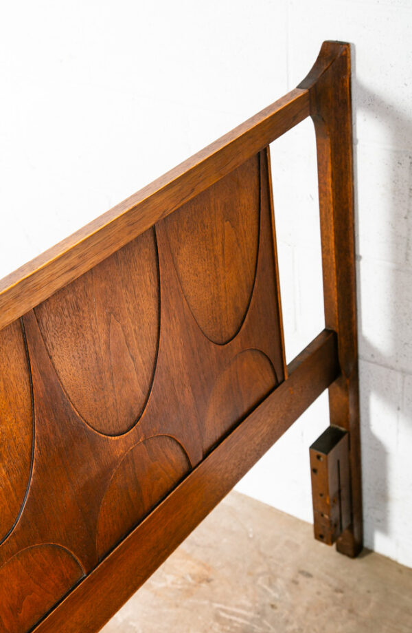Mid Century Modern Headboard Bed Frame Full Size Broyhill Brasilia Head Board VG - Image 7