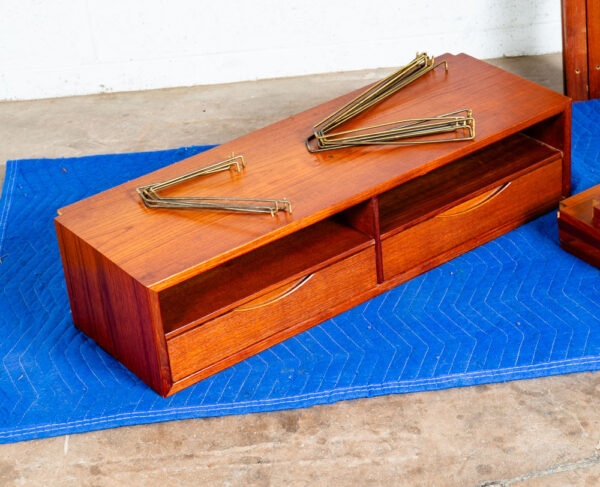 Mid Century Danish Modern Wall Unit Teak Wood Poul Cadovius Cado Modular Shelves - Image 12