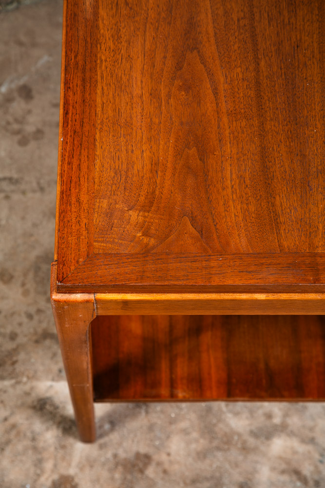 Mid Century Modern End Table Lane Side Walnut Restored Vintage 2 Tier Rythm Mcm - Image 7