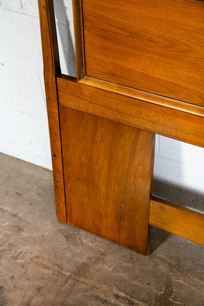 Mid Century Modern Headboard Bed Frame King Size Cane Thomasville Wood Vintage - Image 9