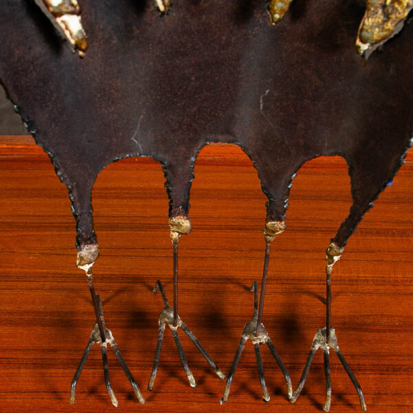 Mid Century Modern Abstract Metal Crows Statue by Unknown Artist Black and Brass - Image 5