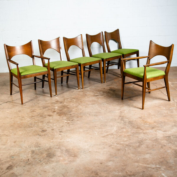 Mid Century Modern Dining Chairs Set 6 Broyhill Back Green Lenoir Chair Brasilia