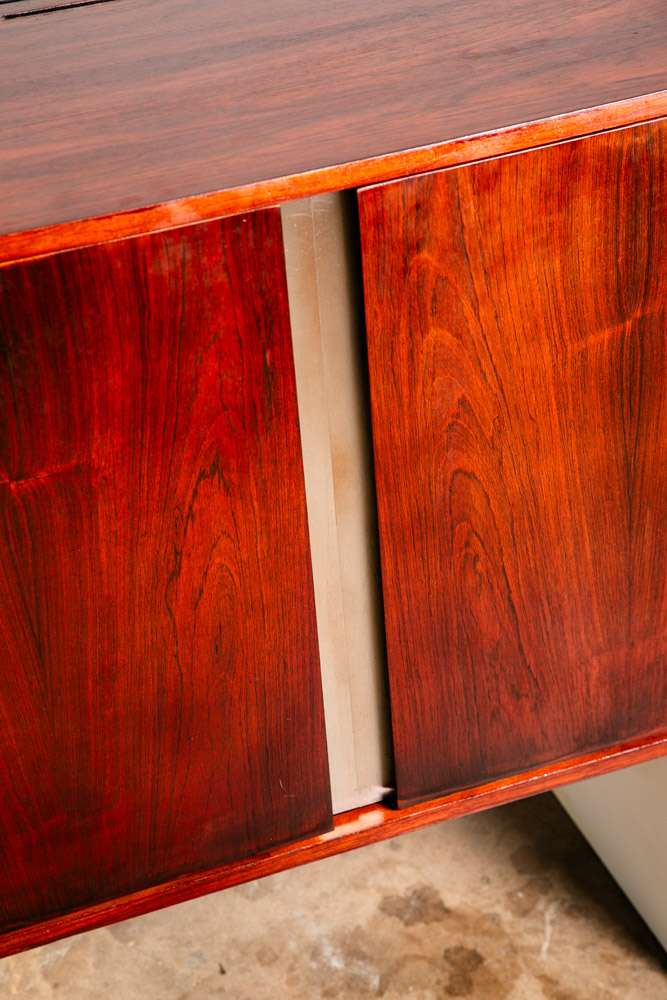 Mid Century Danish Modern Credenza Sideboard Floating Wall Mounted Rosewood Vent - Image 8