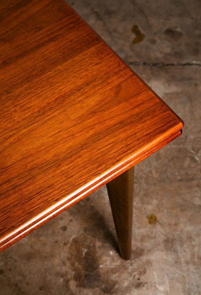 Mid Century Danish Modern Dining Table Rectangular Teak Sweden Extension Leaf x2 - Image 11