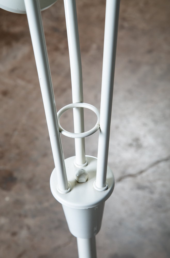 Mid Century Modern Floor Lamp White Bullet 3 Light Adjustable Brass Vintage Mcm - Image 4