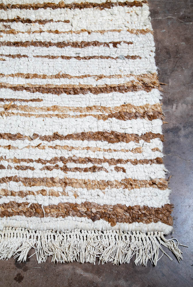 Mid Century Modern Shag Area Rug Brown White Tan 140"x94" Wool Large Bohemian - Image 11