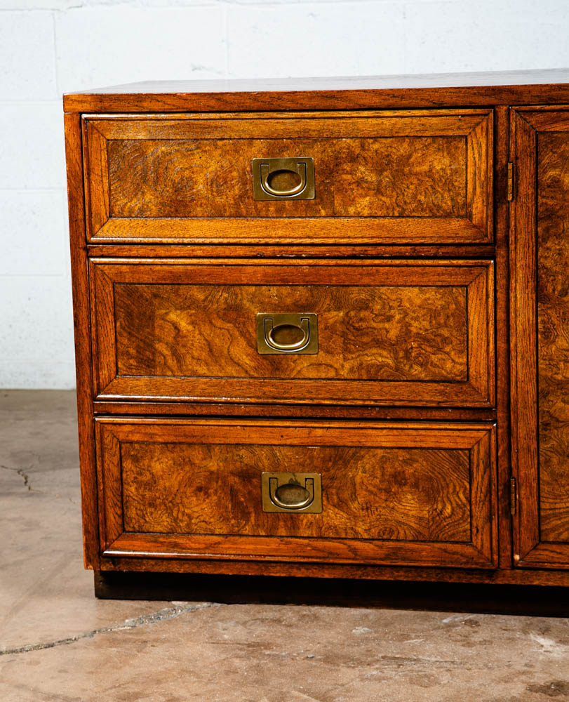 Mid Century Modern Credenza Dresser Drexel 9 Drawer Brass American Martinsville - Image 7