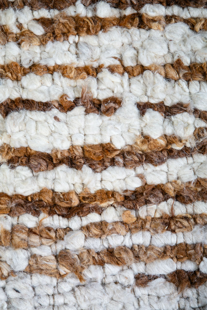 Mid Century Modern Shag Area Rug Brown White Tan 140"x94" Wool Large Bohemian - Image 8