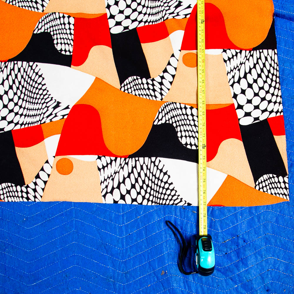 Mid Century Modern Fabric Orange Black White Abstract Japanese TOA Tag Japan Mcm - Image 4