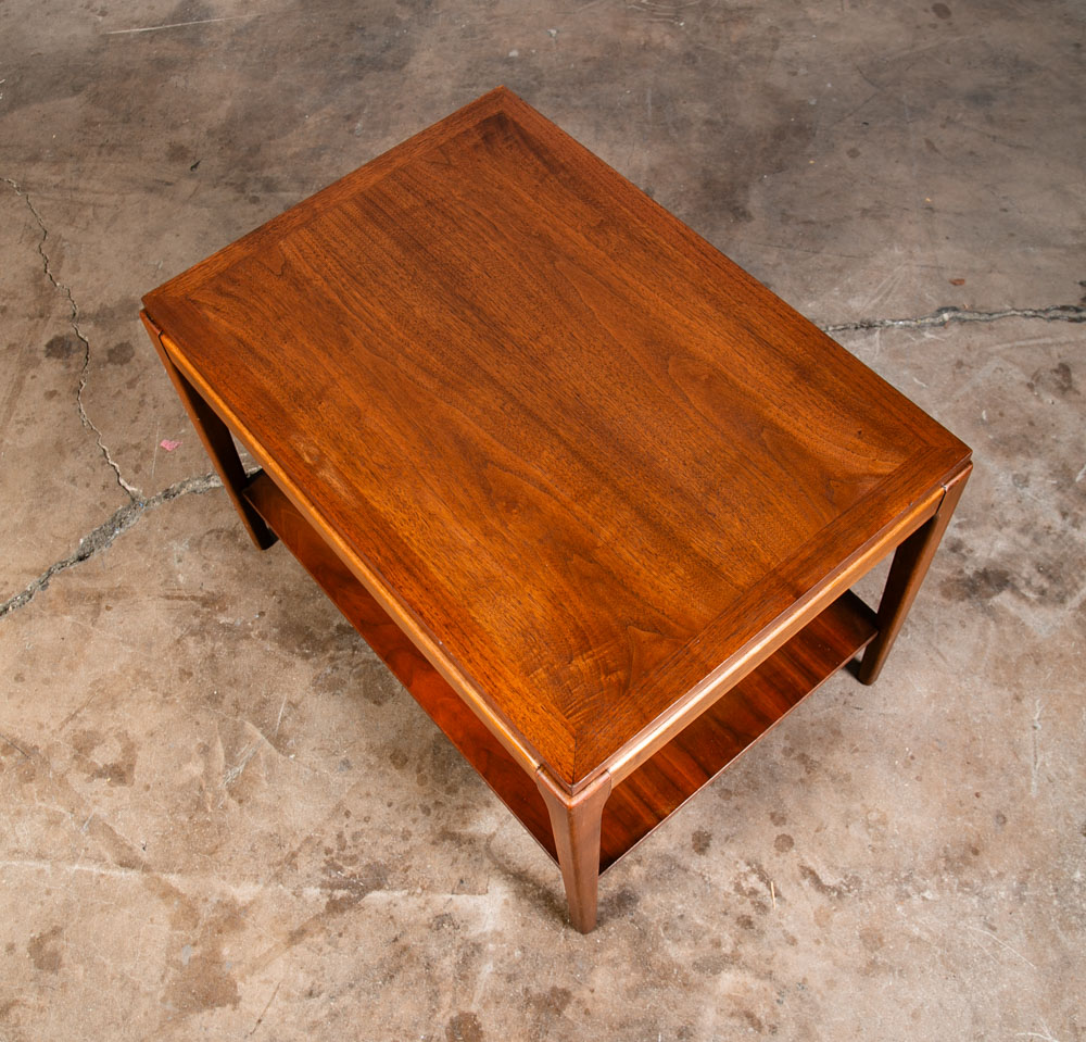 Mid Century Modern End Table Lane Side Walnut Restored Vintage 2 Tier Rythm Mcm - Image 11