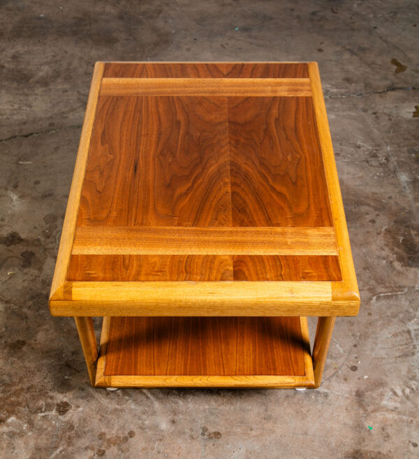 Mid Century Modern End Table Lane Side Walnut Vintage Square Low Rhythm Wood - Image 2