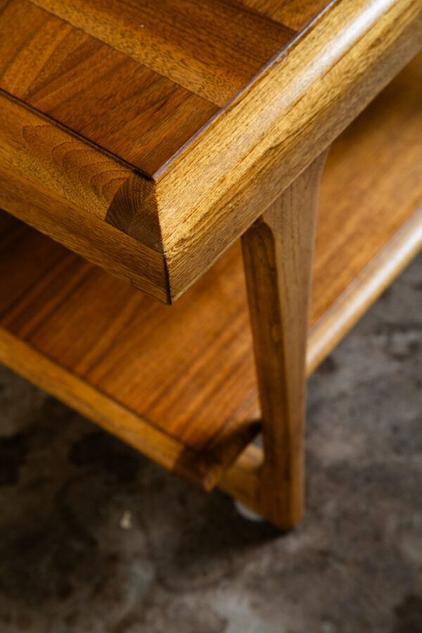 Mid Century Modern End Table Lane Side Walnut Vintage Square Low Rhythm Wood - Image 7