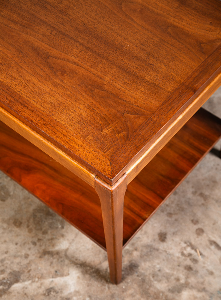 Mid Century Modern End Table Lane Side Walnut Restored Vintage 2 Tier Rythm Mcm - Image 6