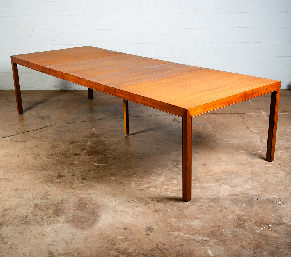 Mid Century Modern Dining Table Walnut Extension Leaf x5 Mcm Large Custom 118" - Image 4