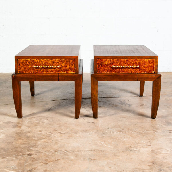 Mid Century Modern Nightstands End Side Tables Brown Saltman Mahogany John Keal - Image 2