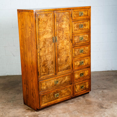 Mid Century Modern Dresser Gentlemans Chest 9 Drawer Brass American Martinsville
