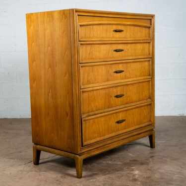 Mid Century Modern Highboy Dresser 5 Drawer Thomasville Mcm Brass Walnut Oak Mcm