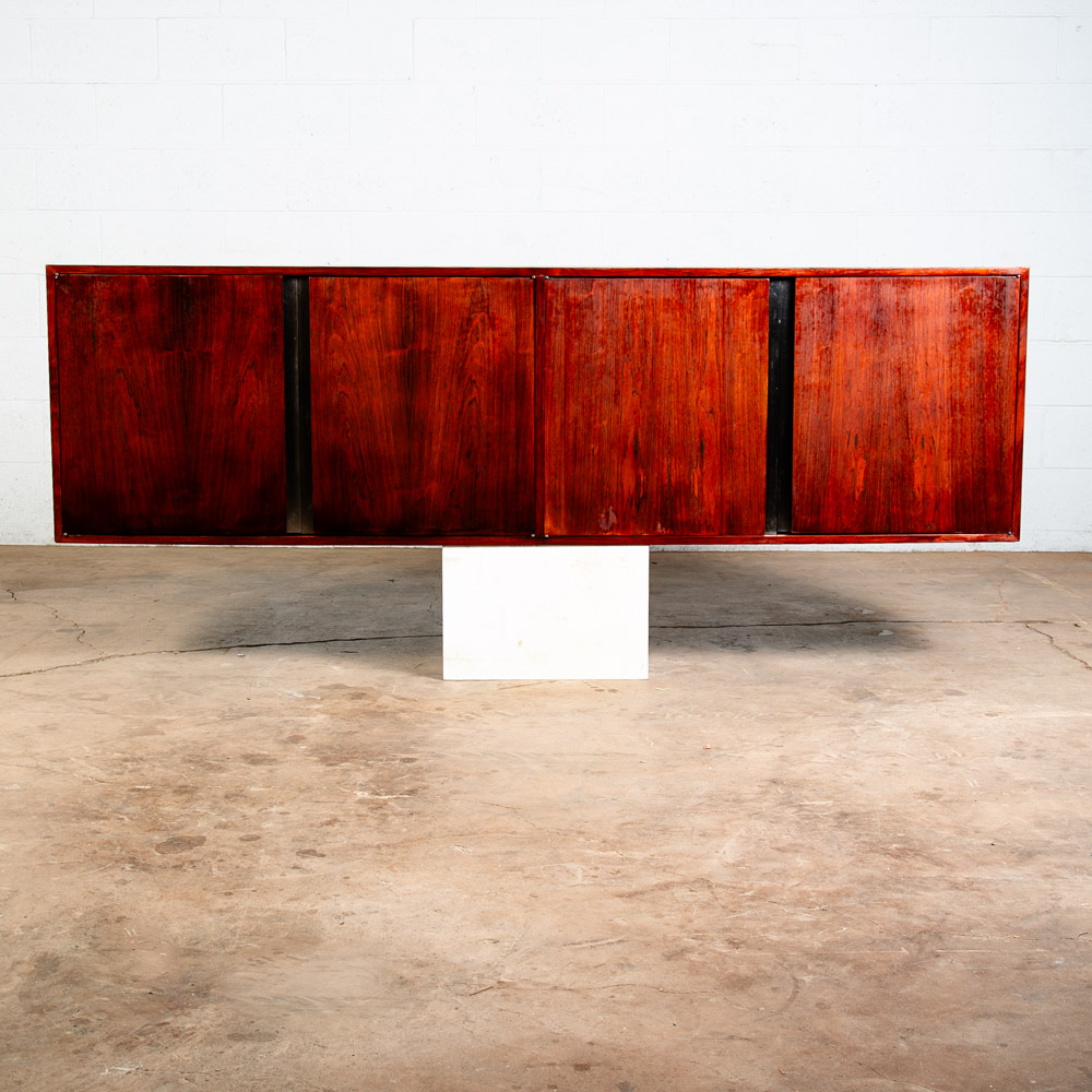 Mid Century Danish Modern Credenza Sideboard Floating Wall Mounted Rosewood Vent - Image 2