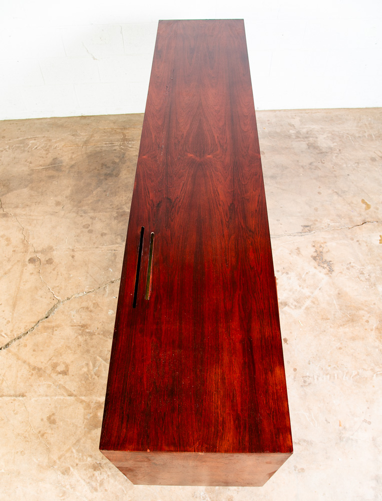 Mid Century Danish Modern Credenza Sideboard Floating Wall Mounted Rosewood Vent - Image 3