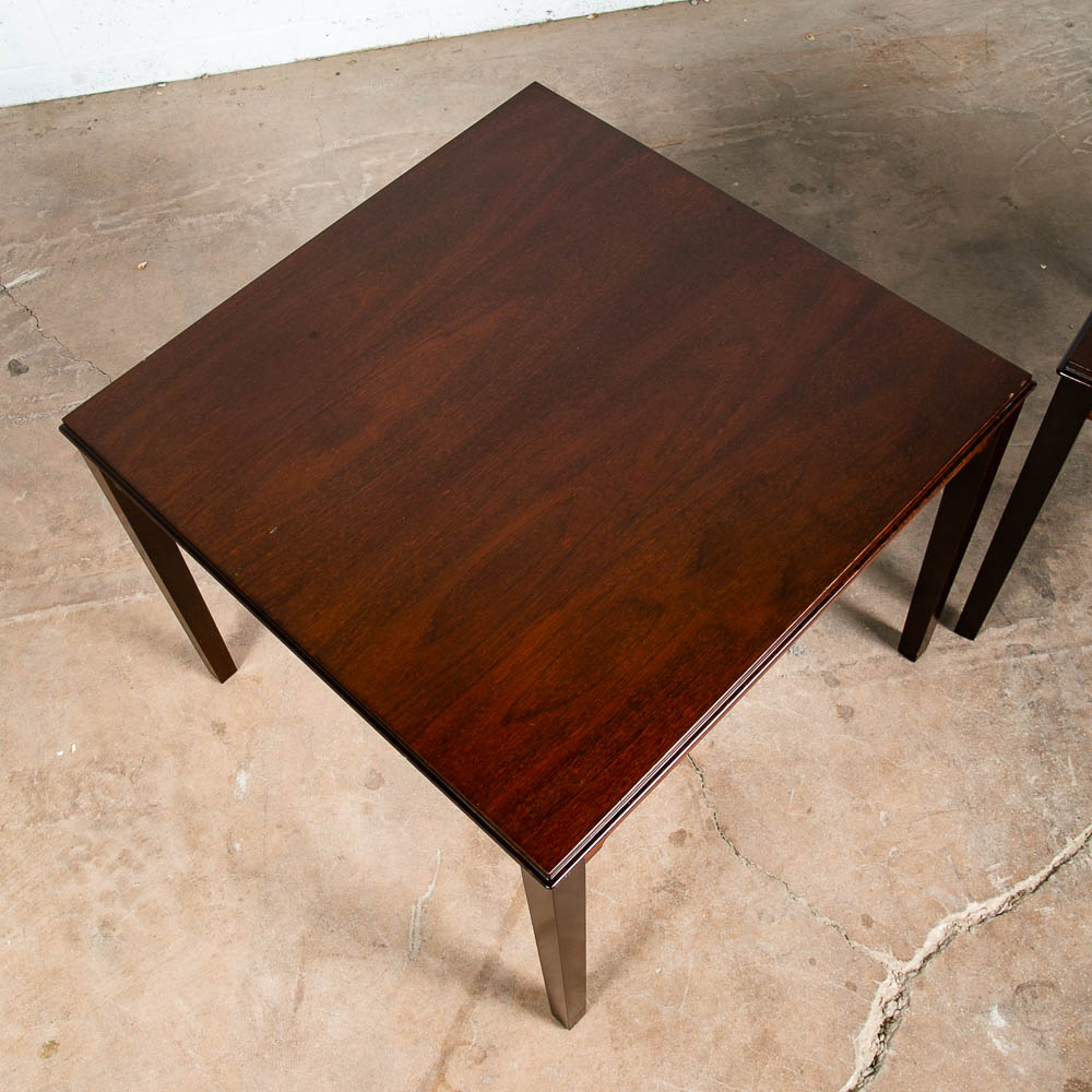 Mid Century Danish Modern End Tables Mahogany Square Coffee Side Vintage Denmark - Image 4