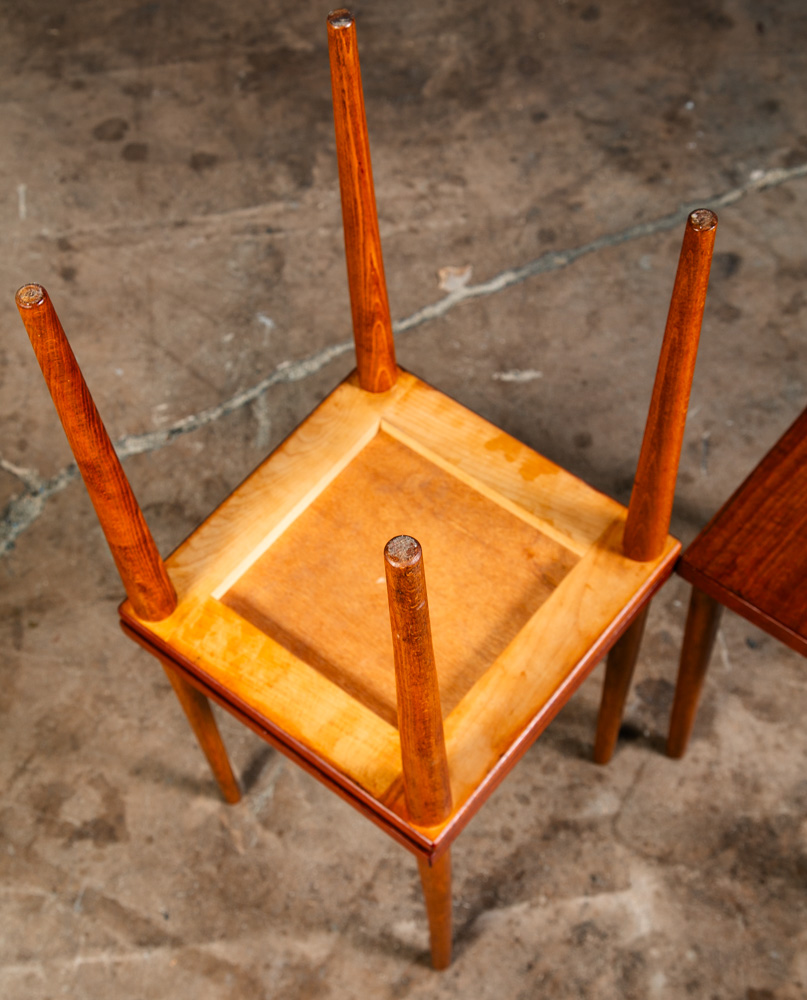 Mid Century Danish Modern Nesting Tables Set 3 Teak Wood Vintage Side End Square - Image 11