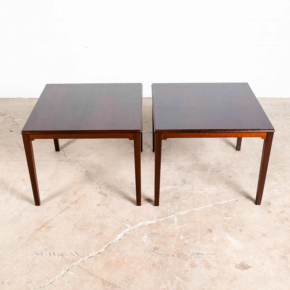 Mid Century Danish Modern End Tables Mahogany Square Coffee Side Vintage Denmark - Image 2