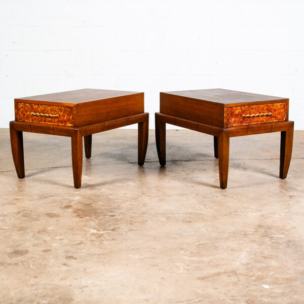 Mid Century Modern Nightstands End Side Tables Brown Saltman Mahogany John Keal