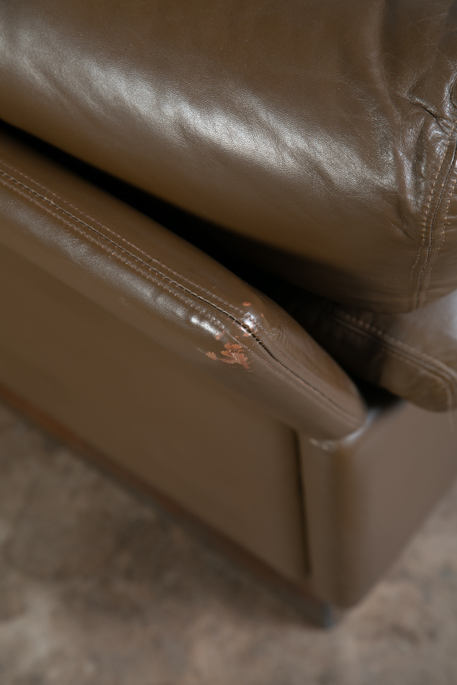 Mid Century Modern Lounge Chair Brown Leather 70s 80s Platform Vintage Armchair - Image 10