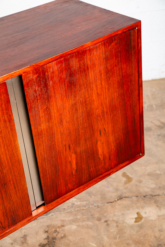 Mid Century Danish Modern Credenza Sideboard Floating Wall Mounted Rosewood Vent - Image 9