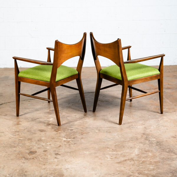 Mid Century Modern Dining Chairs Set 6 Broyhill Back Green Lenoir Chair Brasilia - Image 6