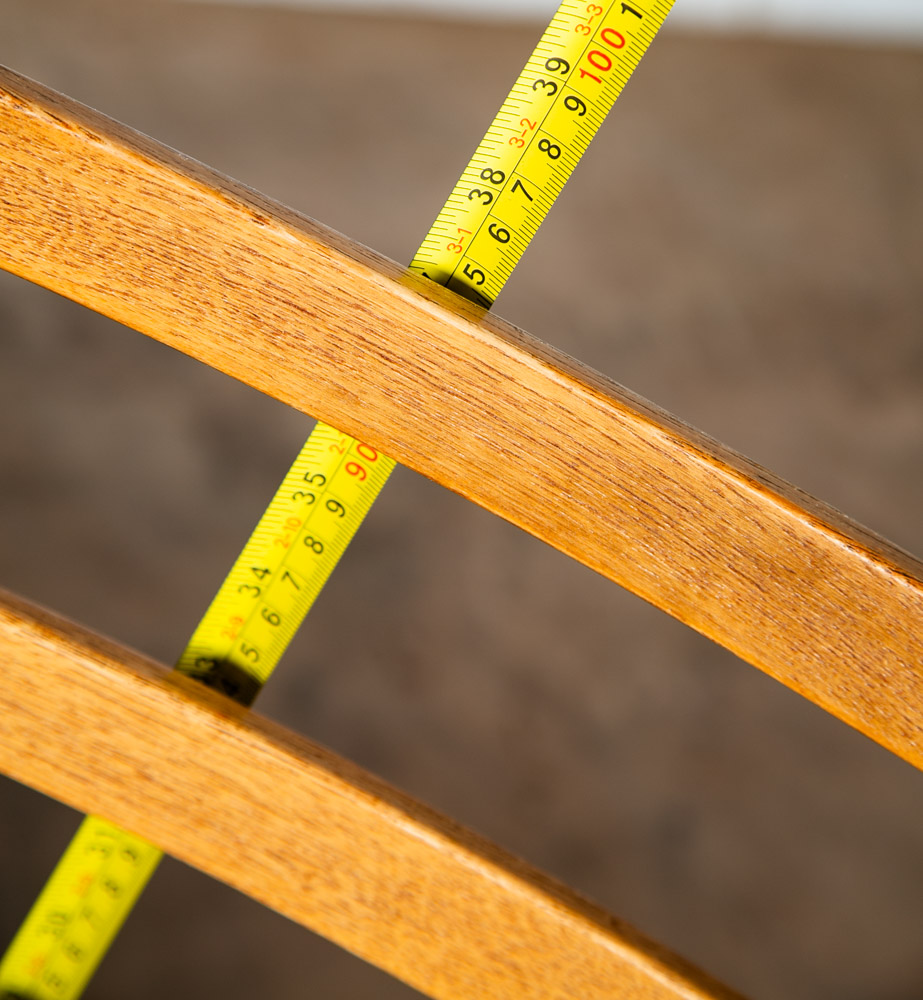 Mid Century Danish Modern Dining Chairs Set 2 Tan Teak Wood Svegards Ladder Back - Image 11