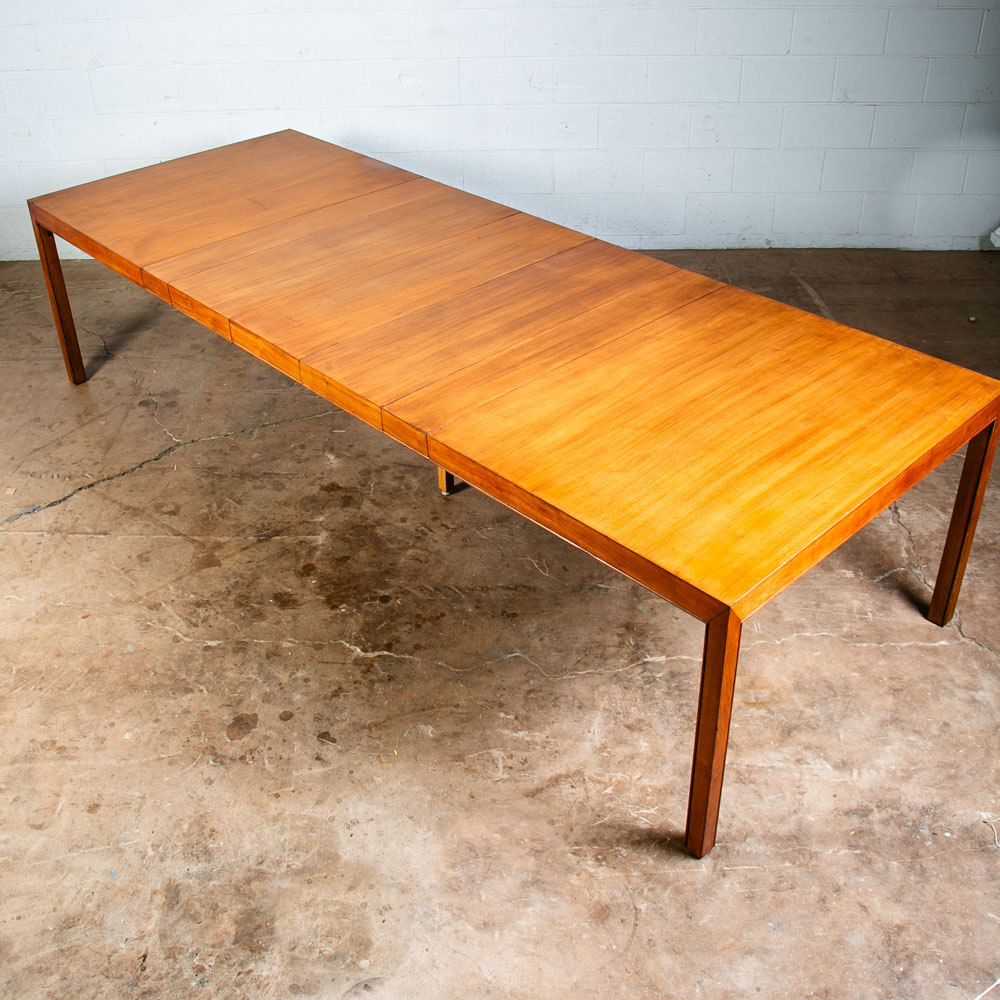 Mid Century Modern Dining Table Walnut Extension Leaf x5 Mcm Large Custom 118" - Image 6