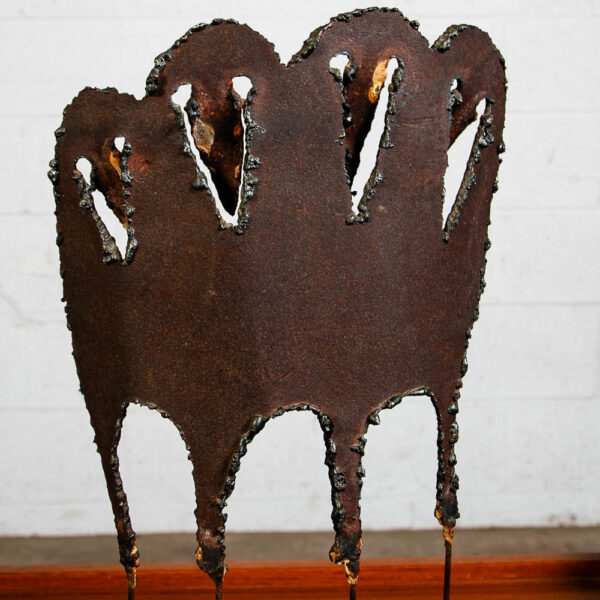 Mid Century Modern Abstract Metal Crows Statue by Unknown Artist Black and Brass - Image 9