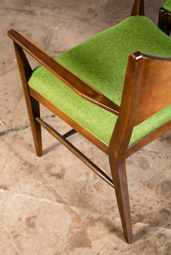 Mid Century Modern Dining Chairs Set 6 Broyhill Back Green Lenoir Chair Brasilia - Image 10