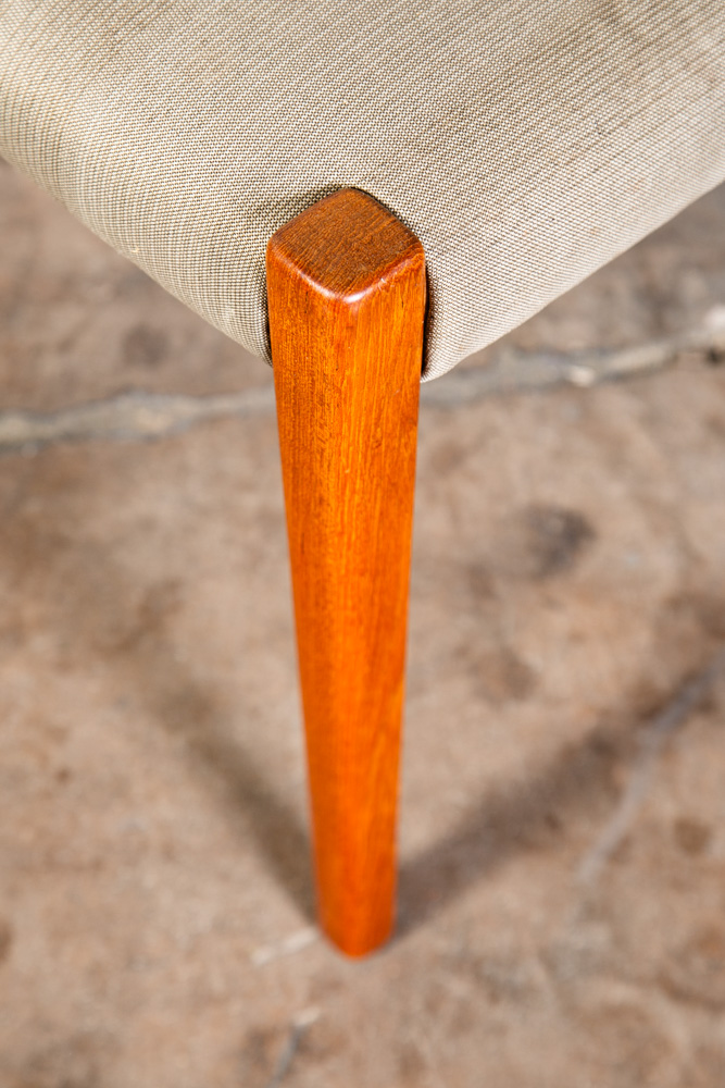 Mid Century Danish Modern Dining Chairs Set 2 Tan Teak Wood Svegards Ladder Back - Image 6