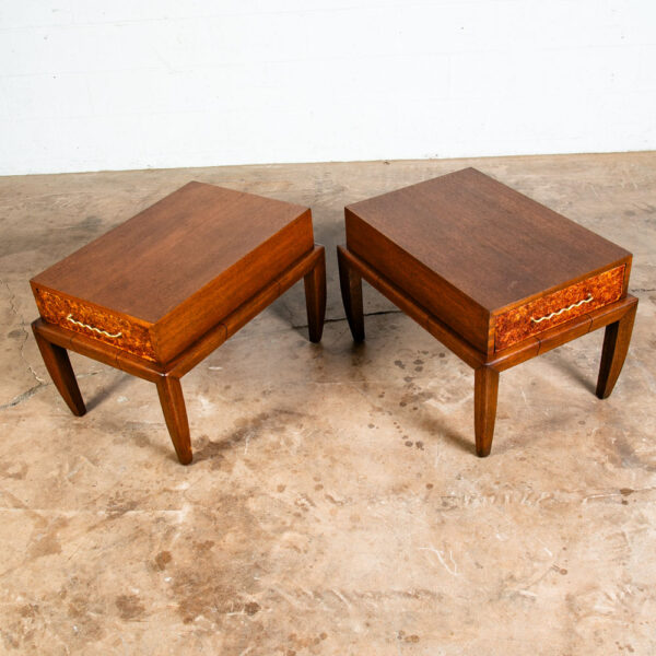 Mid Century Modern Nightstands End Side Tables Brown Saltman Mahogany John Keal - Image 5