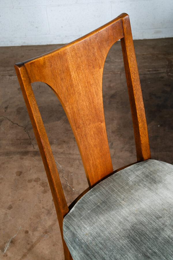 Mid Century Modern Dining Chairs Set 4 Broyhill Green Velvet Lenoir Brasilia Mcm - Image 7