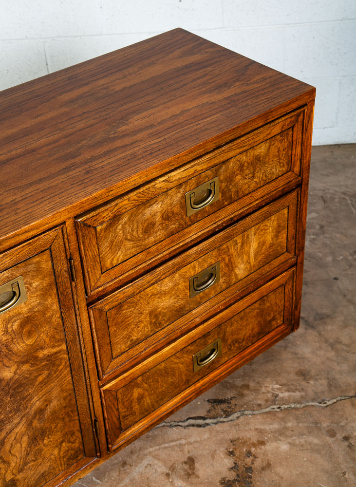 Mid Century Modern Credenza Dresser Drexel 9 Drawer Brass American Martinsville - Image 10
