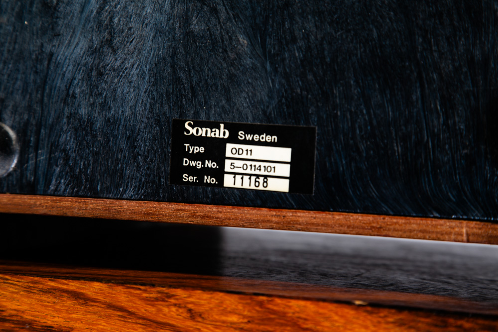 Mid Century Danish Modern Speakers Set Pair Rosewood Sonab OD11 Omni Directional - Image 4