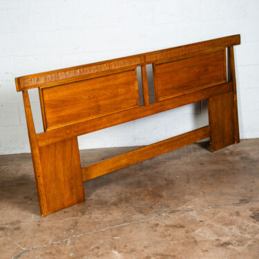 Mid Century Modern Headboard Bed Frame King Size Cane Thomasville Wood Vintage