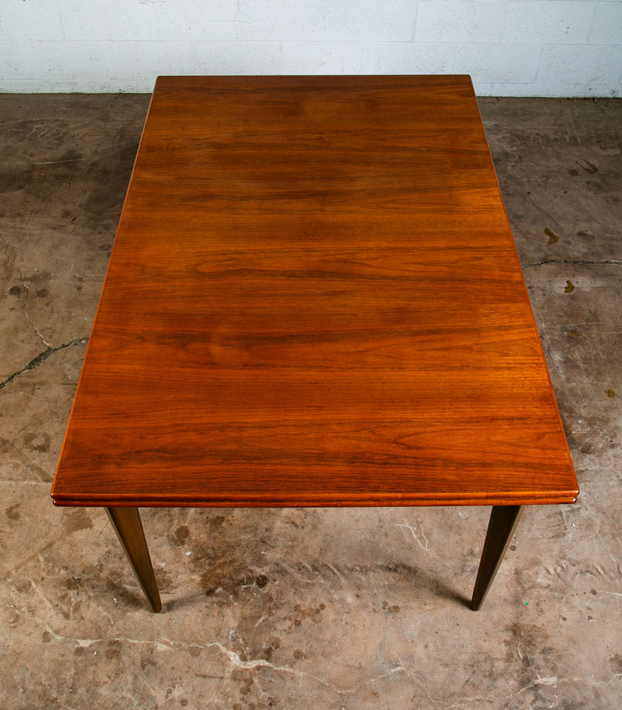 Mid Century Danish Modern Dining Table Rectangular Teak Sweden Extension Leaf x2 - Image 2