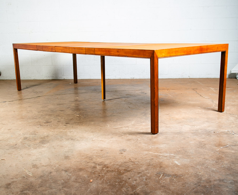 Mid Century Modern Dining Table Walnut Extension Leaf x5 Mcm Large Custom 118" - Image 3
