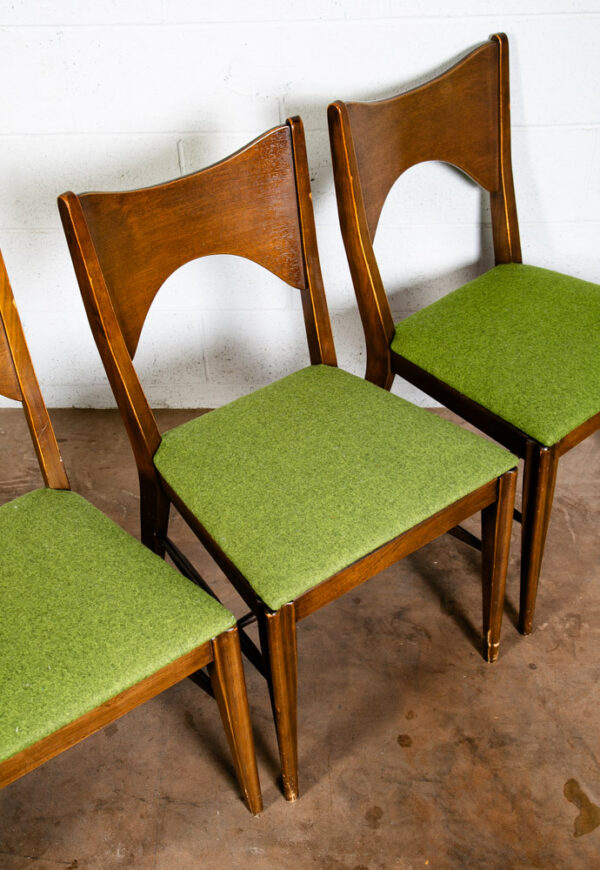 Mid Century Modern Dining Chairs Set 6 Broyhill Back Green Lenoir Chair Brasilia - Image 8