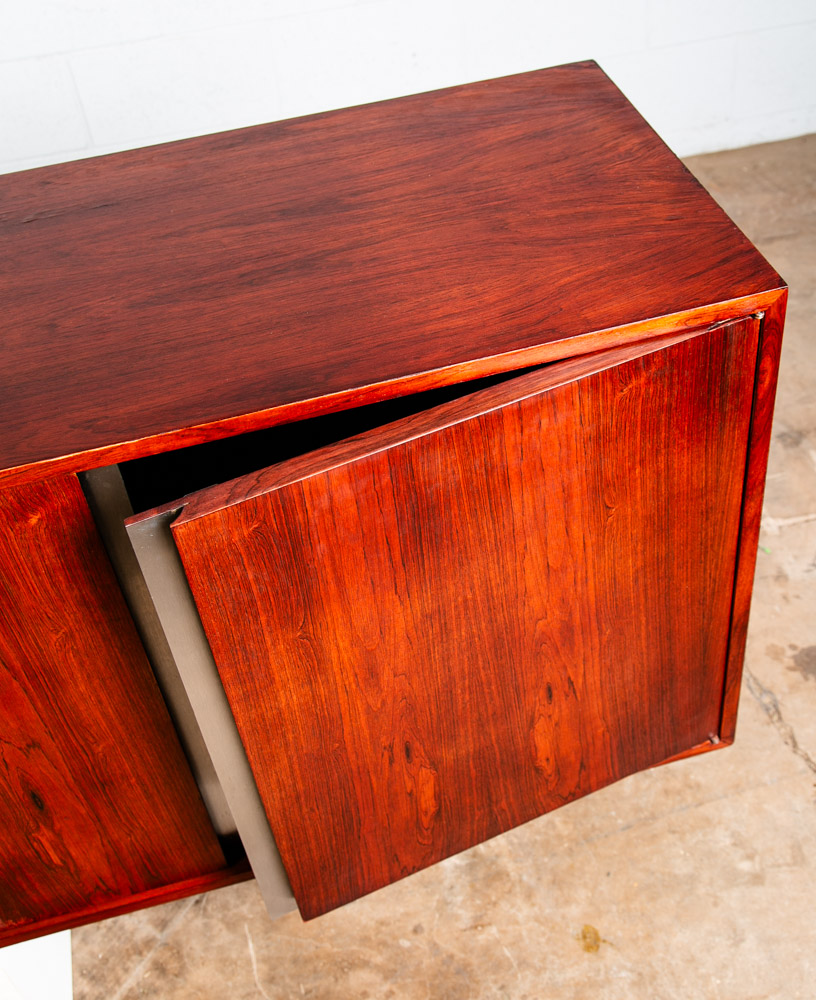 Mid Century Danish Modern Credenza Sideboard Floating Wall Mounted Rosewood Vent - Image 6
