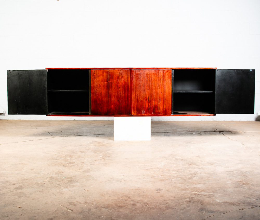 Mid Century Danish Modern Credenza Sideboard Floating Wall Mounted Rosewood Vent - Image 4