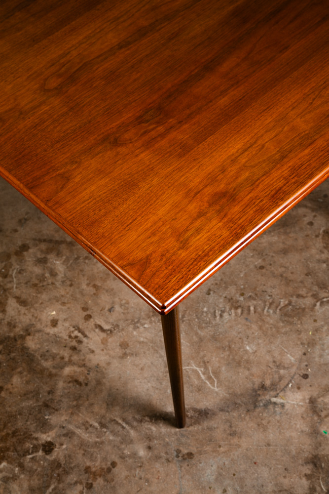 Mid Century Danish Modern Dining Table Rectangular Teak Sweden Extension Leaf x2 - Image 7