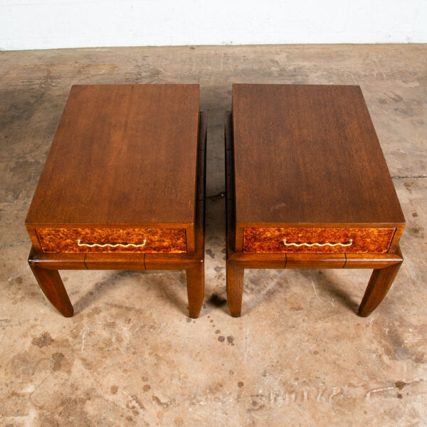 Mid Century Modern Nightstands End Side Tables Brown Saltman Mahogany John Keal - Image 6