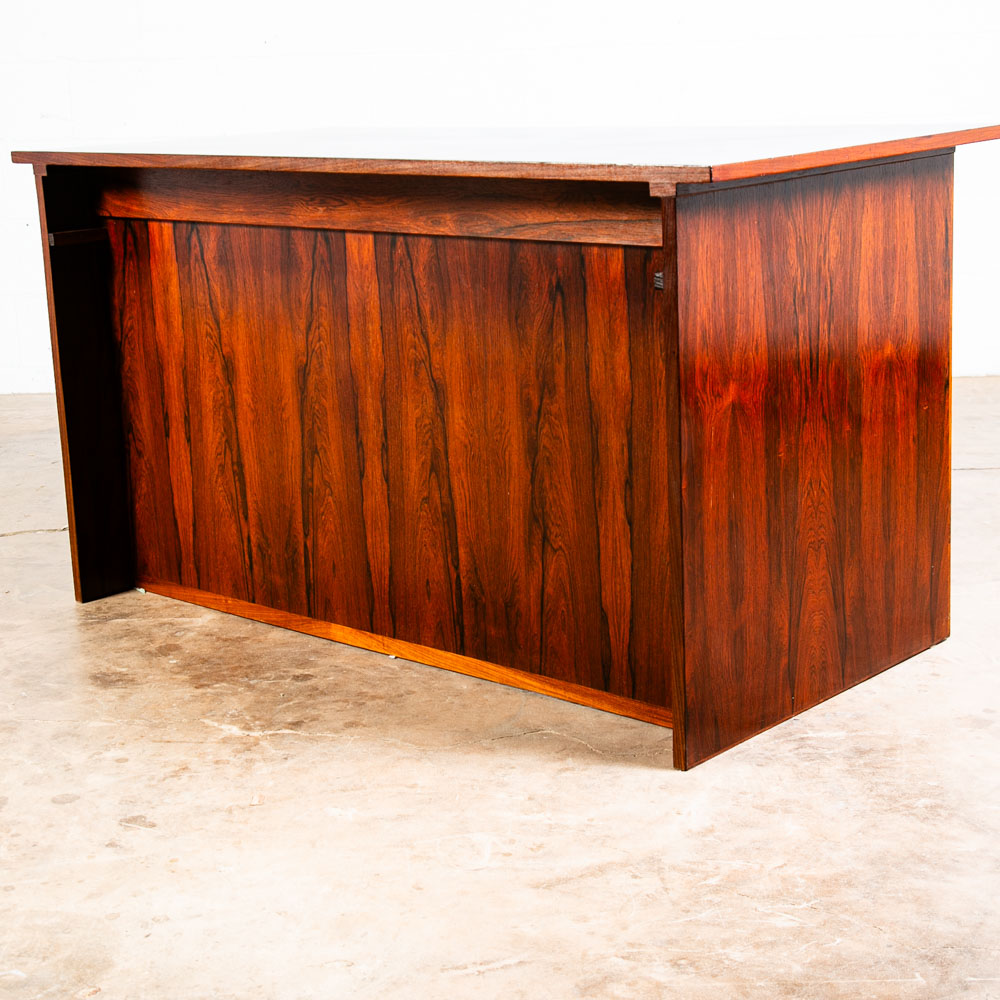 Mid Century Danish Modern Desk Brazilian Rosewood Office Denmark 10 Drawer Mcm - Image 4