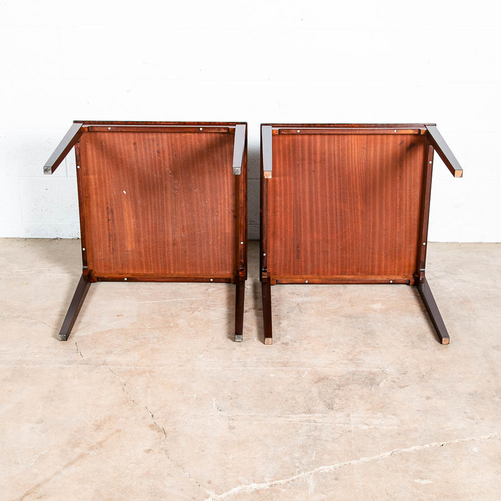 Mid Century Danish Modern End Tables Mahogany Square Coffee Side Vintage Denmark - Image 3